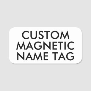 Etiqueta De Nome Placa Magnética Personalizada Redonda 3" x 1.5" em