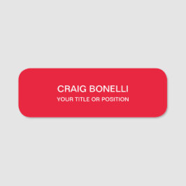 Etiqueta De Nome Planilha Minimalista de Cor Vermelha