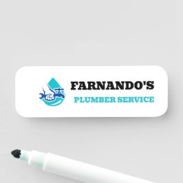 Etiqueta De Nome Plumbing Service Water Drop Logo Plumber Business