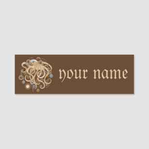 Etiqueta De Nome Polvo Steampunk Retro Fantasia Mecânica