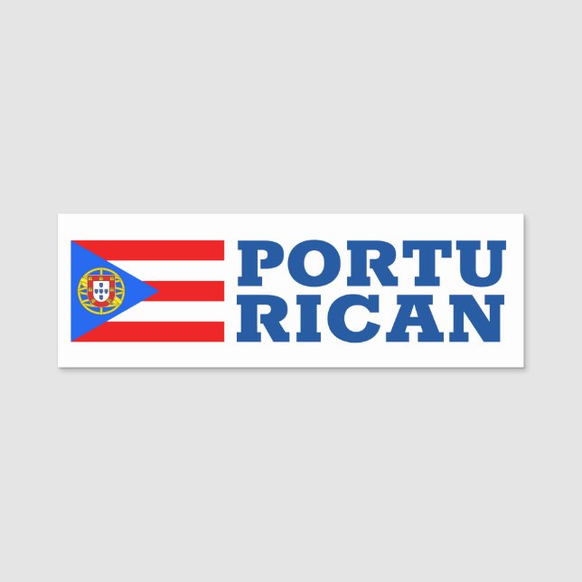 Etiqueta De Nome Portu-Rican (Frente)