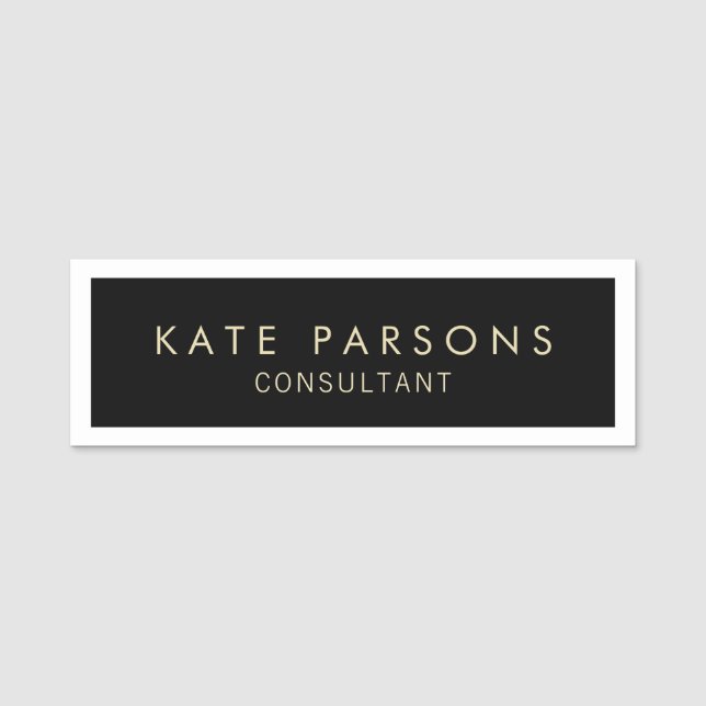 Etiqueta De Nome Preto (Frente)