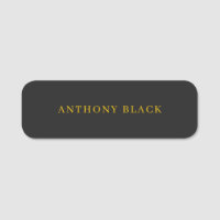Preto & Dourado Minimalista Simples Elegante Nome 