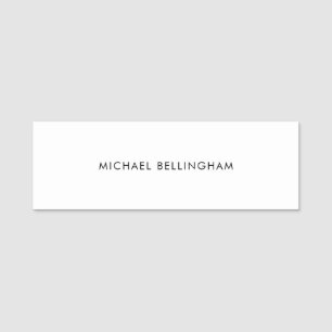 Etiqueta De Nome Preto e Branco Formais Minimalista Simples