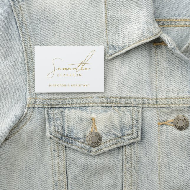 Etiqueta De Nome Professional Handwritten Gold Script Typography (In Situ)