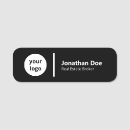 Etiqueta De Nome Professional Luxury Black Real Estate Agent