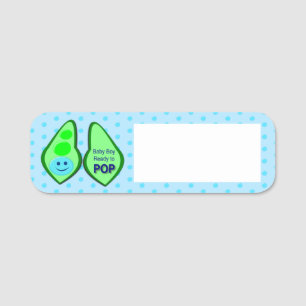 Etiqueta De Nome Pronto para Pop Baby Boy Blue Pea