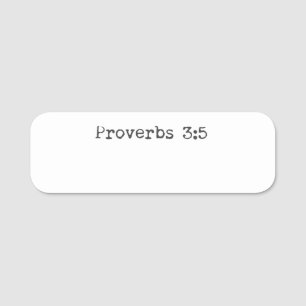 Etiqueta De Nome Proverbs 3:5 Bíblia de fé cristã Verso reutilizáve