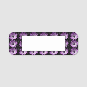 Etiqueta De Nome Purple Daisy Flower