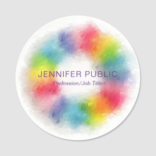 Etiqueta De Nome Rainbow Colors Modern Elegant Trendy Modelo