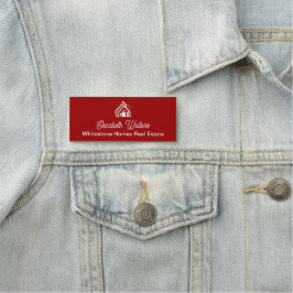 Etiqueta De Nome Red White Real Estate Company Customized Realtor