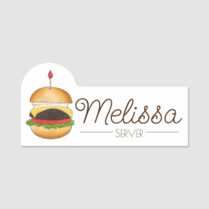 Etiqueta De Nome Restaurante Cheeseburger Cheeseburger Bar Grille