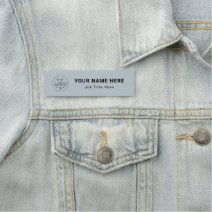 Etiqueta De Nome Retângulo Metálico de Prata Personalizado De 3,5"