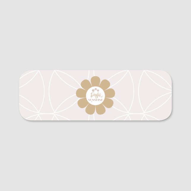 Etiqueta De Nome Retro Elegante Blush Pink Business (Frente)