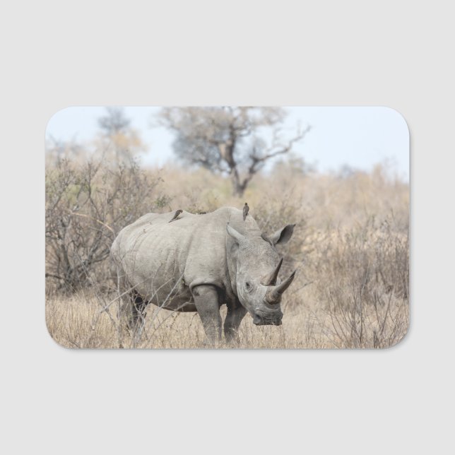 Etiqueta De Nome Rhino Branco (Frente)