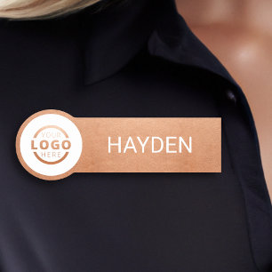 Etiqueta De Nome Rosa de logotipo comercial personalizado Funcionar