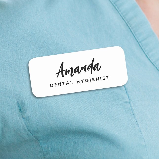 Etiqueta De Nome Roteiro do Higienista Dental Moderno (Criador carregado)