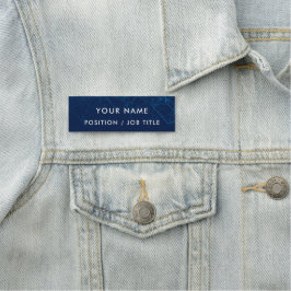 Etiqueta De Nome Roteiro Personalizado Moderno Azul Profissional de