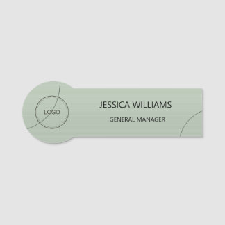 Etiqueta De Nome Sage Bronze Custom Logo Name Tag Template