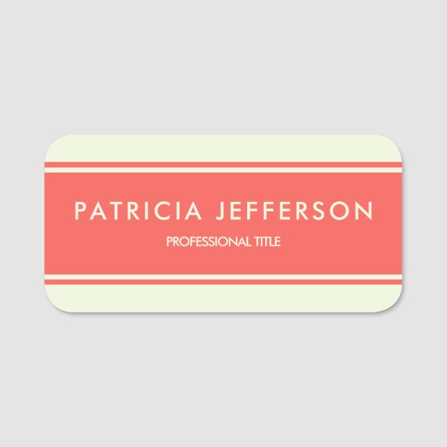 Etiqueta De Nome Saia Com Este Laranja E Cerco Espantoso. (Frente)