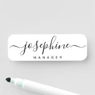 Etiqueta De Nome Salon business Simple Elegant Nome de script Perso
