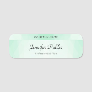 Etiqueta De Nome Script manuscrito elegante do Mint Green