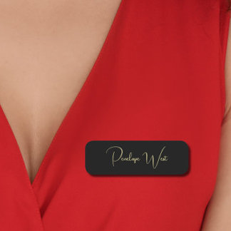 Etiqueta De Nome Script preto minimalista moderno de na moda monogr