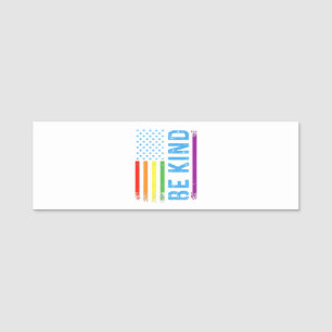 Etiqueta De Nome Seja Gentil Lgbt Lgbtq Orgulho Gay Arco-íris