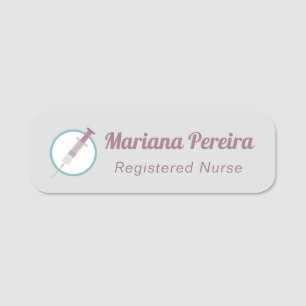 Etiqueta De Nome Seringa bonito feita sob encomenda da enfermeira