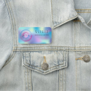 Etiqueta De Nome seu logotipo aqui, cor holográfica