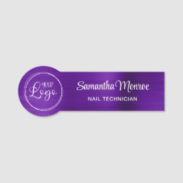 Etiqueta De Nome Seu logotipo comercial aqui Indigo Roxo Ombro