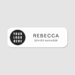 Etiqueta De Nome Seu logotipo empresarial e nome do funcionário da 