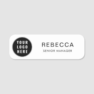 Etiqueta De Nome Seu logotipo empresarial e nome do funcionário da 