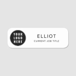 Etiqueta De Nome Seu logotipo empresarial e nome dos funcionários d