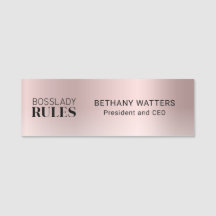 Seu Rosa de logotipo Blush Metálico Dourado Quic M