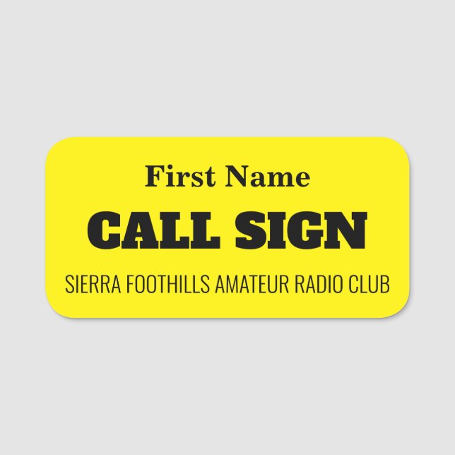 ETIQUETA DE NOME SFARC (Frente)