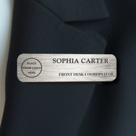 Etiqueta De Nome Silver Hairline Classic Name Badge Custom