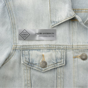 Etiqueta De Nome Silver Metal