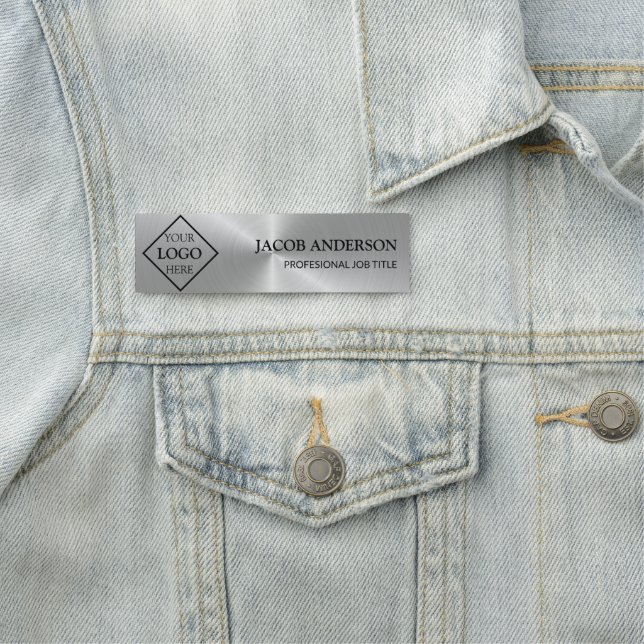 Etiqueta De Nome Silver Metal (In Situ)