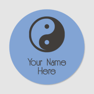 Etiqueta De Nome Símbolo Yin Yang - design de tatuagem sólida