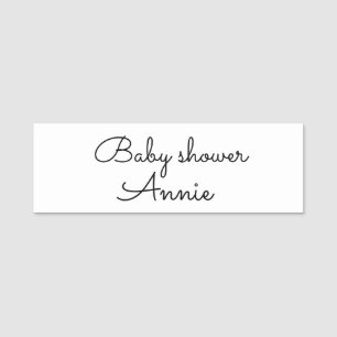 Etiqueta De Nome simple minimal add your name text baby shower thro
