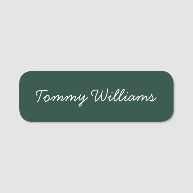 Etiqueta De Nome Simples Emerald Green Professional (Frente)