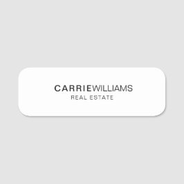 Etiqueta De Nome Simples Imobiliário Elegante Minimalista