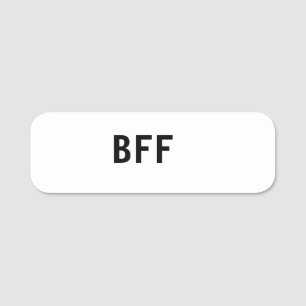 Etiqueta De Nome Simples minimal BFF melhores amigos família nome p