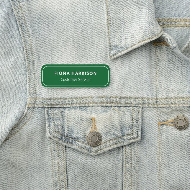 Etiqueta De Nome Simples Verde para Funcionário (In Situ)