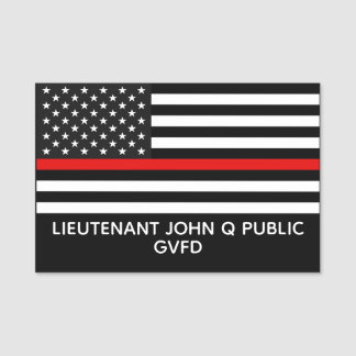 Etiqueta De Nome Sinalizador Americano Thin Red Line Personalizado