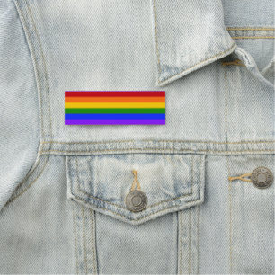 Etiqueta De Nome Sinalizador de Orgulho gay do Rainbow