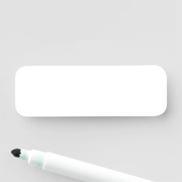 Etiqueta De Nome Sólido branco simples elegante em branco lousa