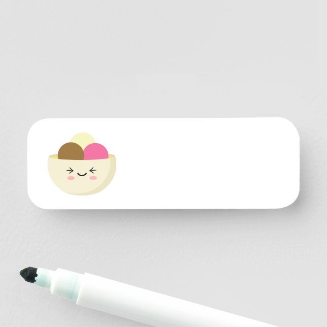 Etiqueta De Nome Sorvete Kawaii (In Situ)