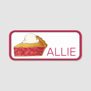 Etiqueta De Nome Strawberry Rhubarb Pie a la Mode Dessert Bakery